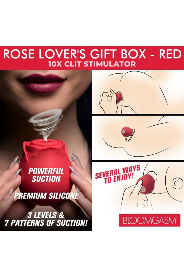 Sd Vibrators The Rose Lovers Gift Box 10X Clit Suction Rose Red