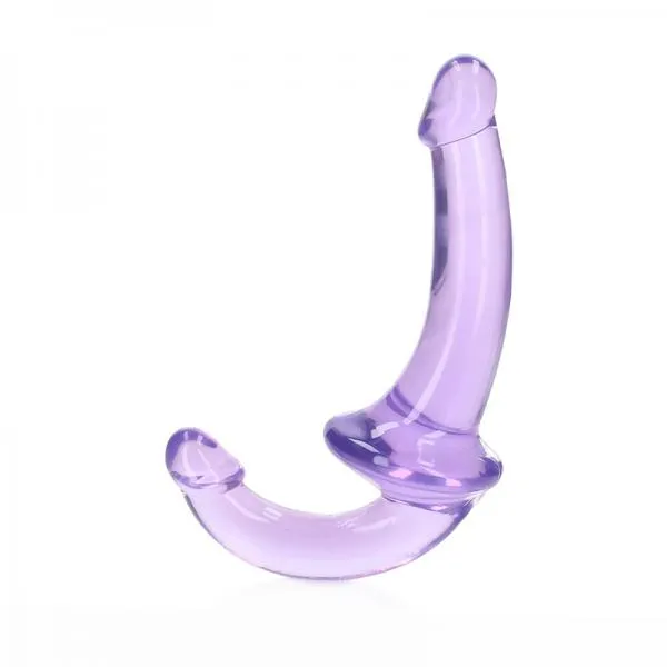 Seductucom Female Sex Toys Realrock Crystal Clear 6 In Strapless Strap On Dildo Purple