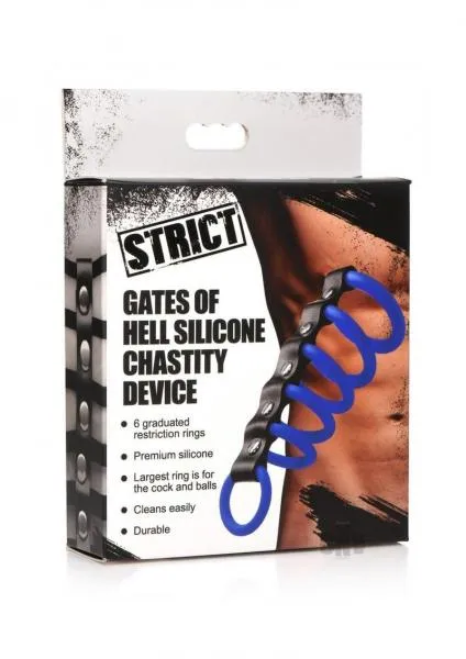 Seductucom Male Sex Toys Strict Gates Of Hell Chastity Device Blu