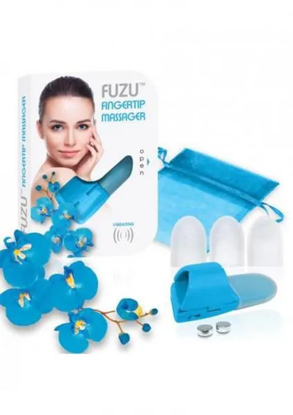 Seductucom Vibrators Fuzu Fingertip Massager Neon Blue