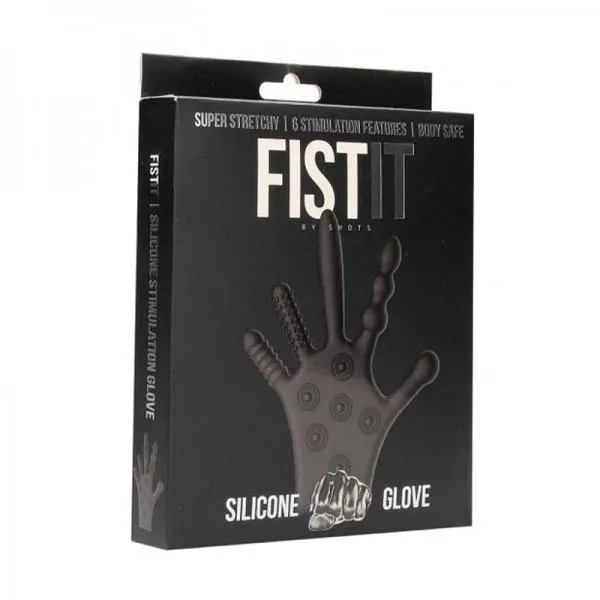 Shots Anal Fist It Silicone Stimulation Glove Black