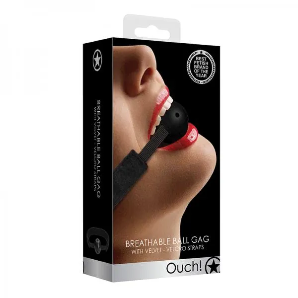 Shots Male Sex Toys Ouch Velvet Velcro Adjustable Breathable Gag