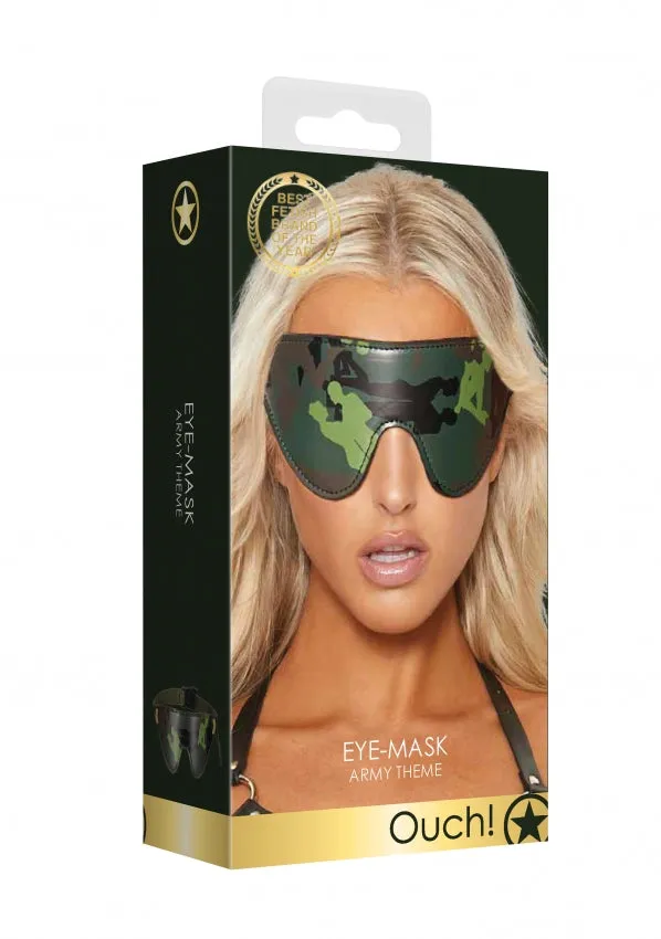 Shots Toys Couples Ouch EyeMask Army Theme Green