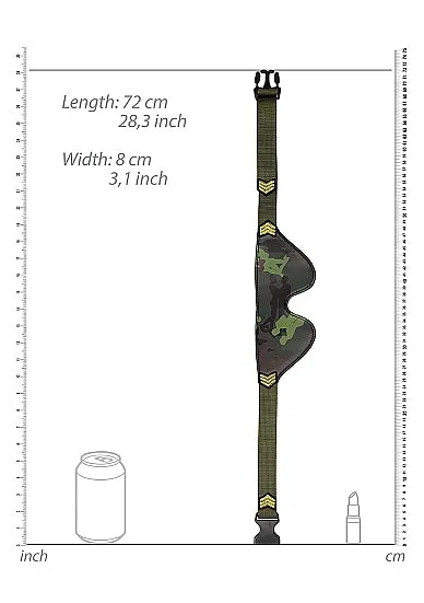 Shots Toys Couples Ouch EyeMask Army Theme Green