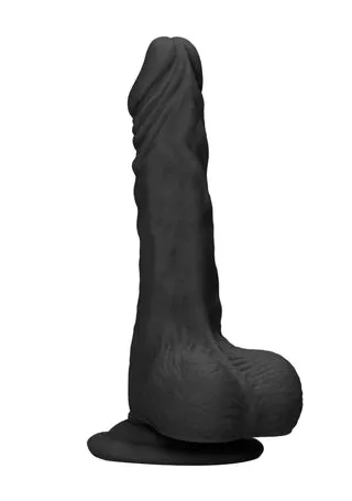 Shots Toys Female Sex Toys Realrock Dong with Testicles 9 Black