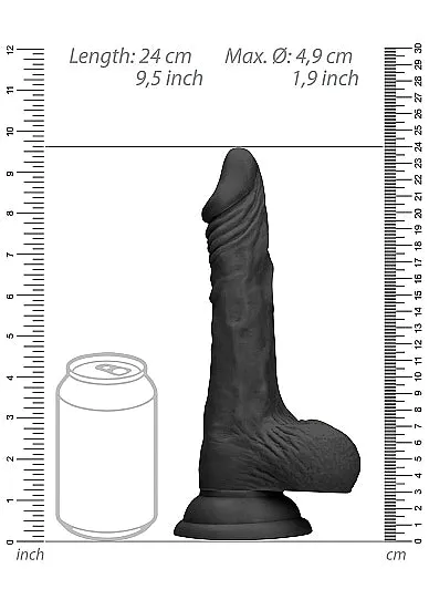 Shots Toys Female Sex Toys Realrock Dong with Testicles 9 Black