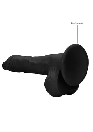 Shots Toys Female Sex Toys Realrock Dong with Testicles 9 Black