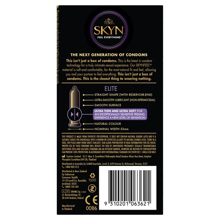 SKYN Elite Condoms 6 LifeStyles Male Sex Toys