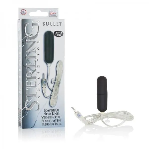 Sterling Collection Anal Sterling Slimline Velvet Cote Bullet Black