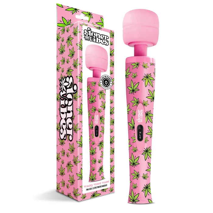 Stoner Vibes Wacky Weed Wand Massager Pink Kush Global Novelties llc Vibrators