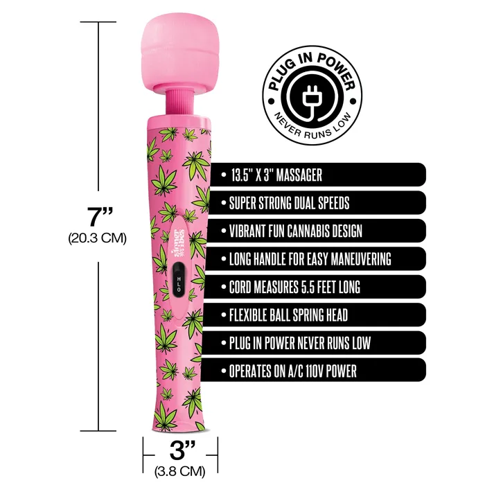 Stoner Vibes Wacky Weed Wand Massager Pink Kush Global Novelties llc Vibrators