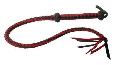 Strict Leather Restraints Premium Red And Black Leather Whip