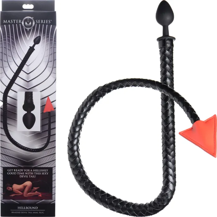 The Master Series Hellbound Braided Devil Tail Anal Plug BlackRed XR Brands Anal