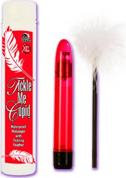 Tickle Me Cupid Vibrator And Tickling Feather White Seductucom Vibrators