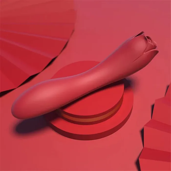 Tongue Silicone Rose Stick Vibrator OOTYEMO Female Sex Toys