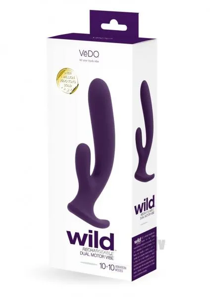 VeDO Vibrators Wild Rechargeable Dual Vibe Purple