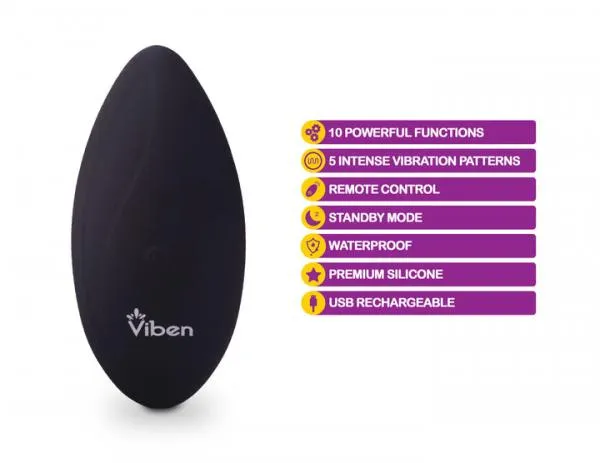 Viben Racy 10 Function Panty Vibe Black Seductucom Vibrators