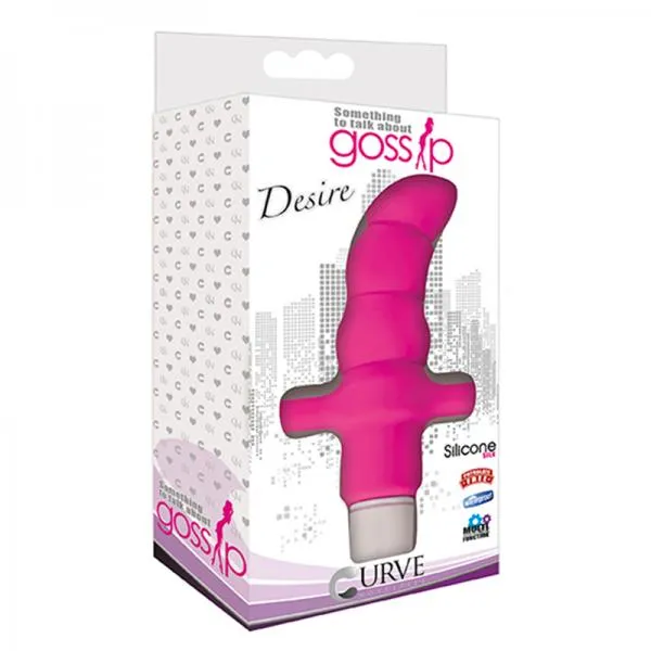 Vibrators Curve Novelties Gossip Desire 3 Speed 4 Function Silicone Vibe Pink