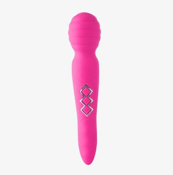 Vibrators Maia Toys Zoe Rechargeable Dual Vibrating Wand Hot Pink