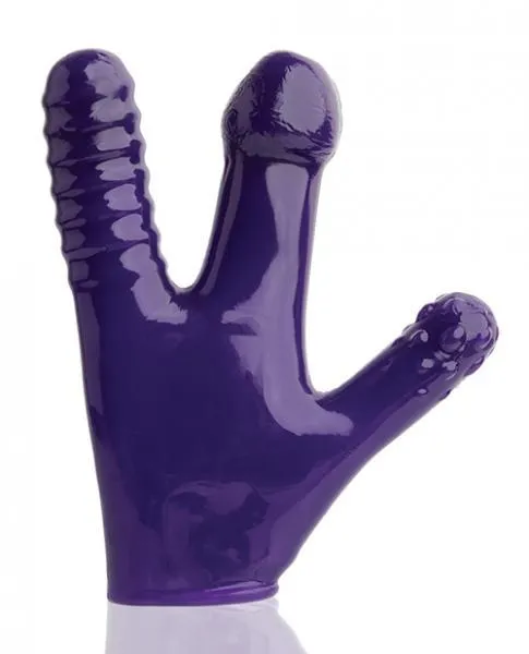 Vibrators Oxballs Claw Pegger Glove Eggplant Purple