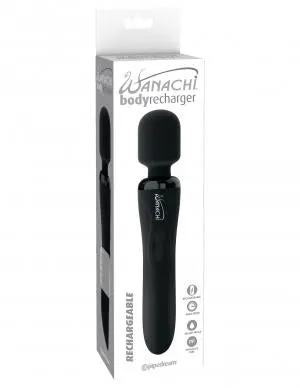 Vibrators Pipedream Wanachi Body Recharger Black Wand Massager