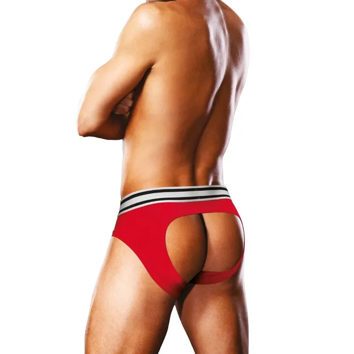 Vibrators Prowler Open Back Brief WhiteRed Prowler