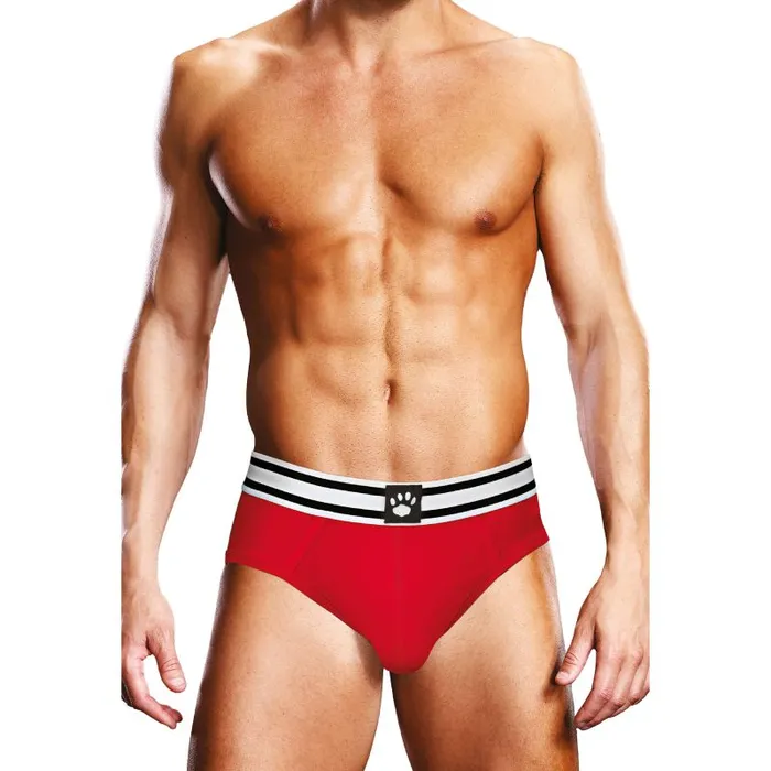 Vibrators Prowler Open Back Brief WhiteRed Prowler