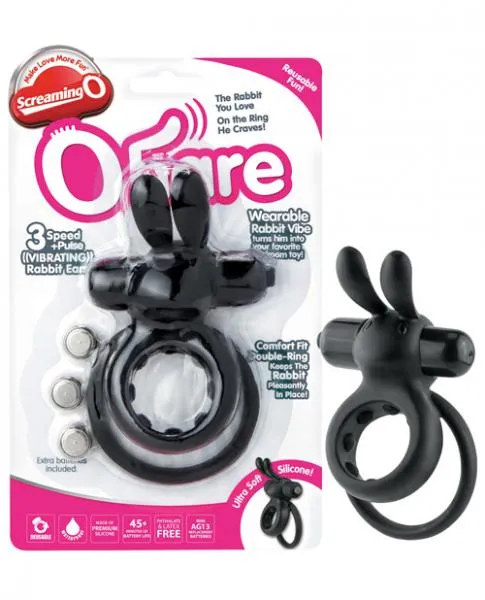 Vibrators Screaming O O Hare Rabbit Vibrating Ring Black