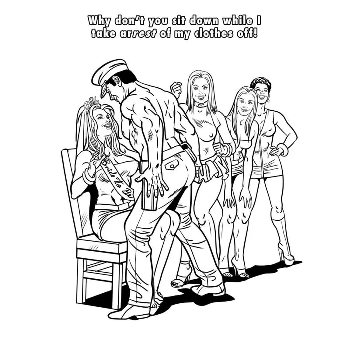 Vibrators Wood Rocket Bachelorette Party Colouring Book