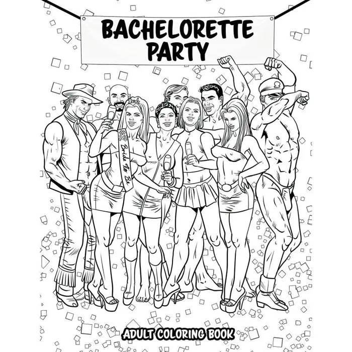 Vibrators Wood Rocket Bachelorette Party Colouring Book