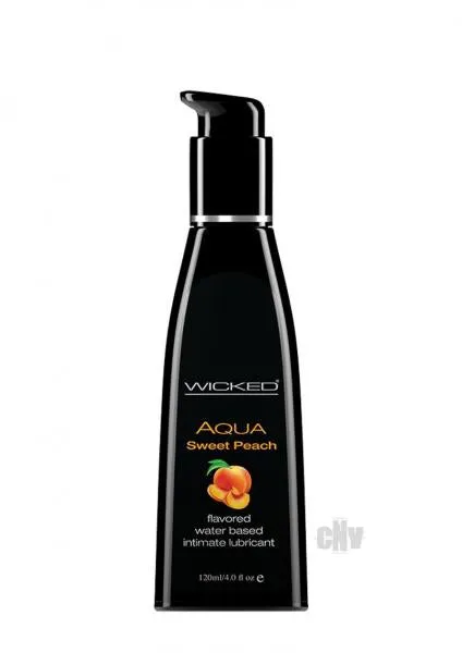 Wicked Aqua Sweet Peach Flavored Lubricant 4oz Wicked Lubricants