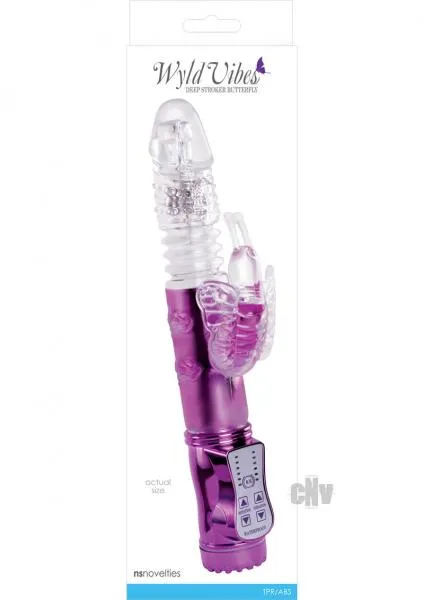 Wyld Vibes Butterfly Purple Rabbit Vibrator NS Novelties Vibrators