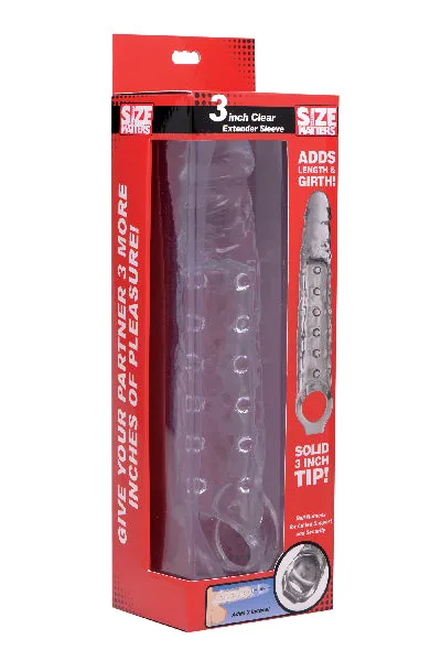 XR Brands Anal Size Matters 3 Inch Extender Sleeve Clear