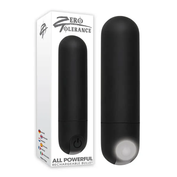 Zero Tolerance Zero Tolerance All Powerful Rechargeable Bullet Black 76 cm 3 USB Rechargeable Bullet Female Sex Toys