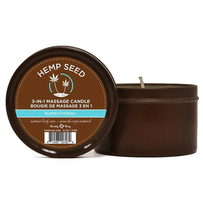 Couples Hemp Seed 3In1 Massage Candle Sunsational 170 g Earthly Body