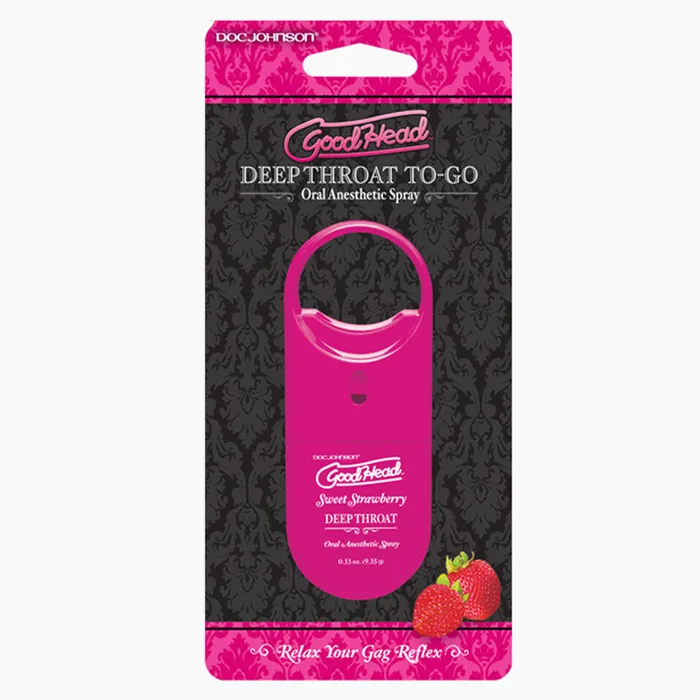 Doc Johnson Goodhead to Go Deep Throat Spray 33oz Sweet Strawberry Vibrators