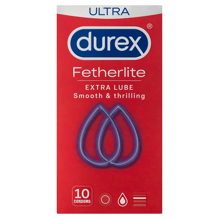 Durex Fetherlite Ultra Extra Lube Condoms Extra Lubed Condoms 10 Pack Durex Male Sex Toys