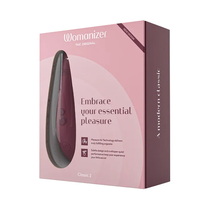 WOMANIZER Female Sex Toys Womanizer Classic 2 Rechargeable Silicone Pleasure Air Clitoral Stimulator Bordeaux