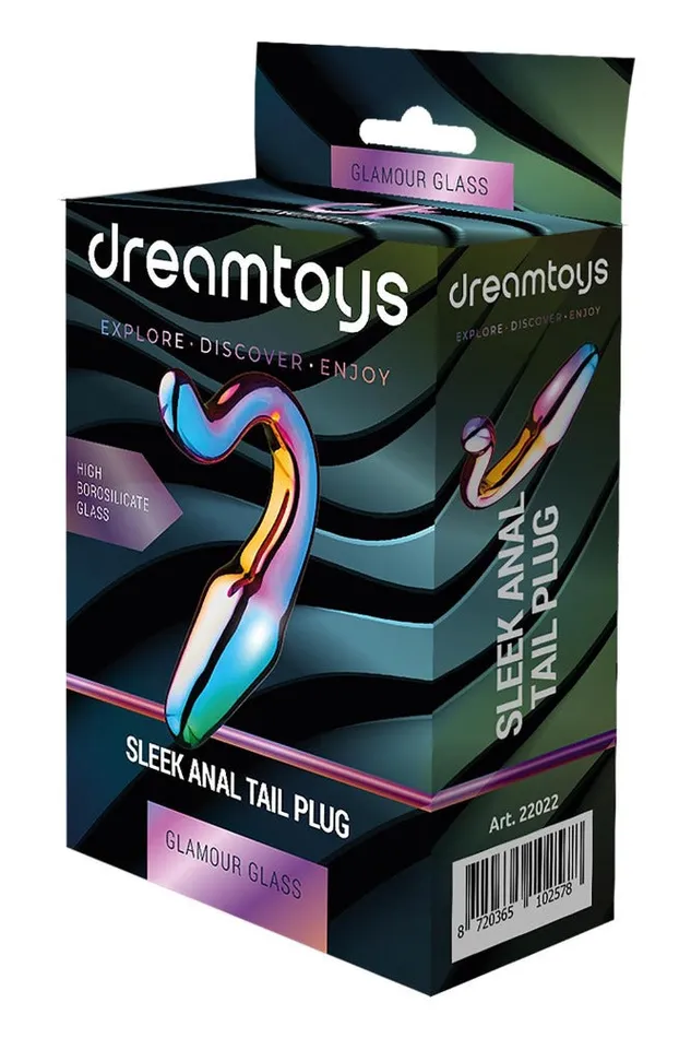 Anal Dream Toys Glamour Glass Sleek Anal Tail Plug