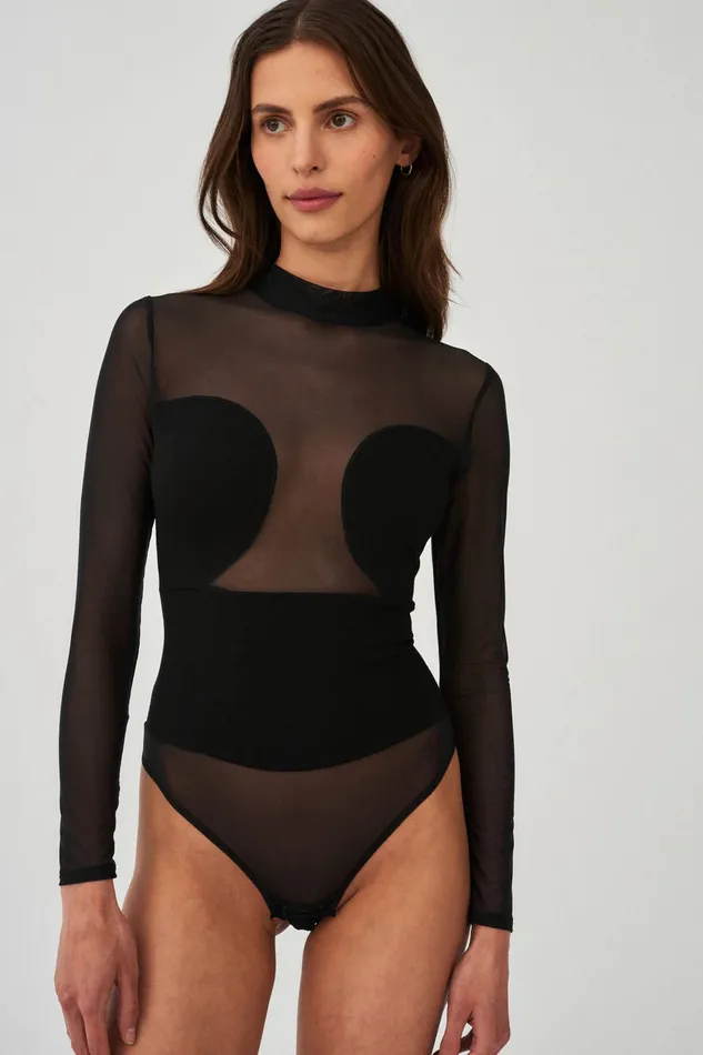 Anal Le Pop Lingerie Undress Code All Nighter StringBodysuit Black