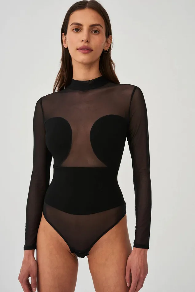 Anal Le Pop Lingerie Undress Code All Nighter StringBodysuit Black