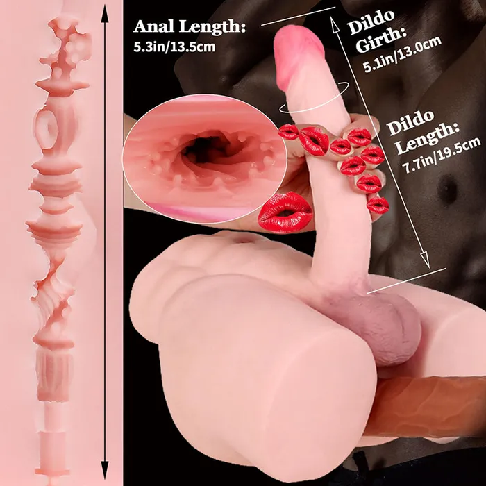  Anal White Male Sex Torso 8 inch Dildo