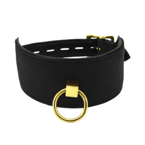 Bound Restraints Bound Noir Nubuck Leather Collar with ORing