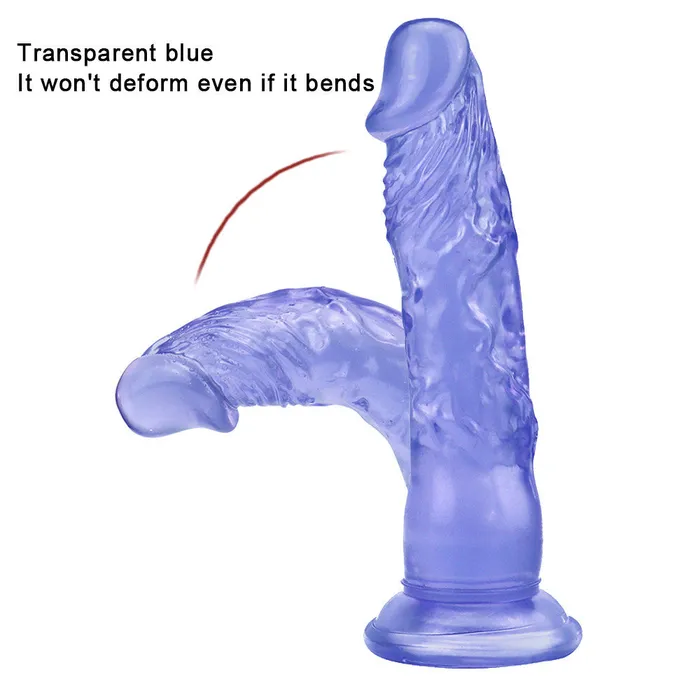 Dildos 8 Inch super straight blue dildo