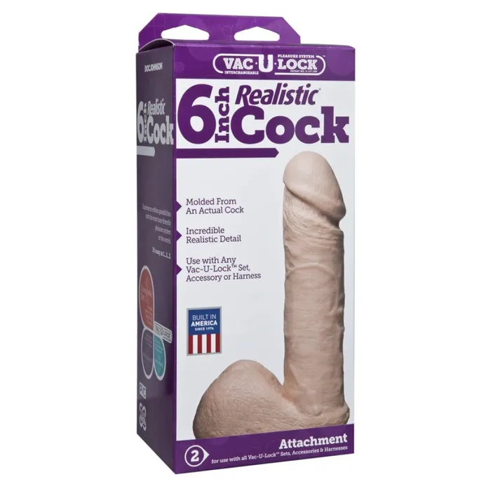 Dildos Doc Johnson VacULock 6 Realistic Cock Attachment