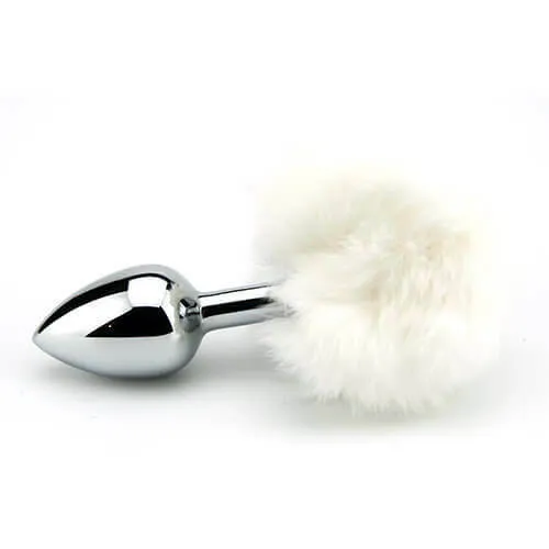 Furry Fantasy White Bunny Tail Metal Butt Plug Furry Fantasy Anal