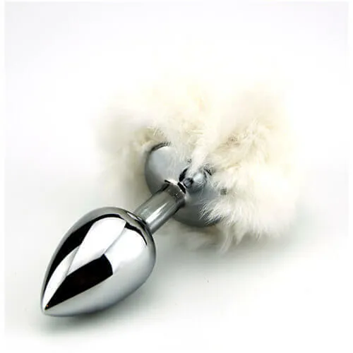 Furry Fantasy White Bunny Tail Metal Butt Plug Furry Fantasy Anal