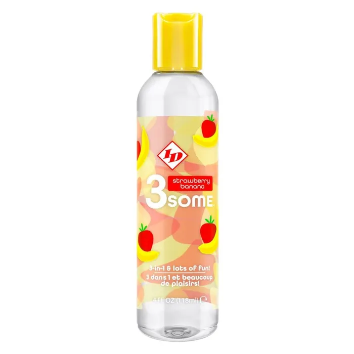 ID 3some Strawberry Banana 3 in 1 Lubricant 118ml ID Lube Lubricants