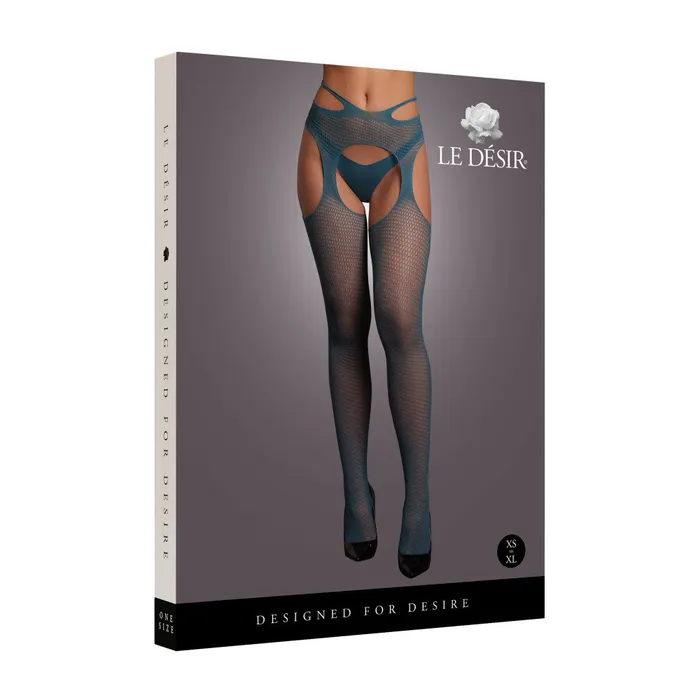 Le Desir Vibrators Erotic fishnet pantyhose garter Le Desir blue