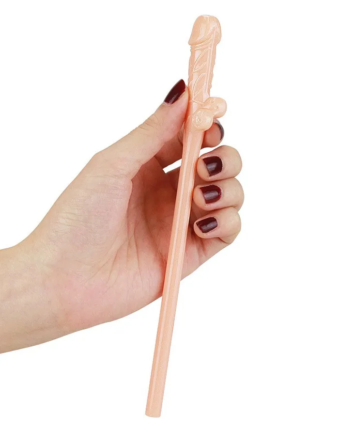 Lovetoy Male Sex Toys Realistic Nude Willy Straws Pack of 9